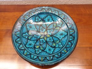 Grand plat Safi bleu turquoise
