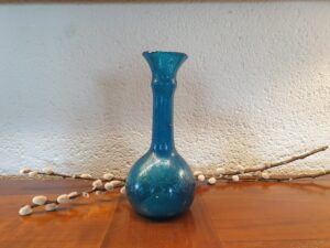 Vase bourgeon en verre bullé