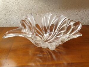 Coupe à fruits feuille en verre