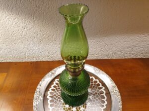 Lampe à pétrole vert anglais