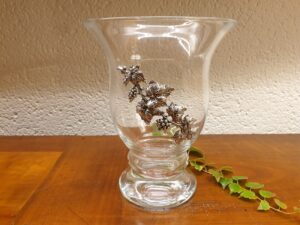 Grande coupe en verre et étain
