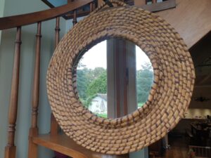 Miroir fibre naturelle tressée